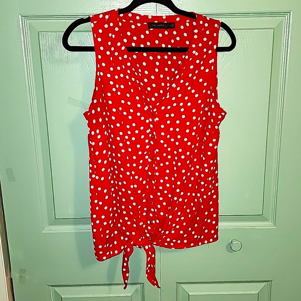 The Limited Red/ White Polka Dot Top (Size M) VGC